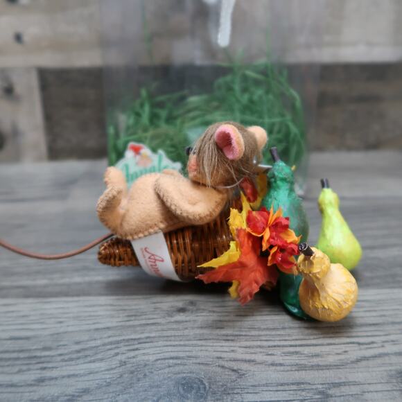 Annalee Doll Fall Decor Pumpkin Mouse Cornucopia - Picture 6 of 7